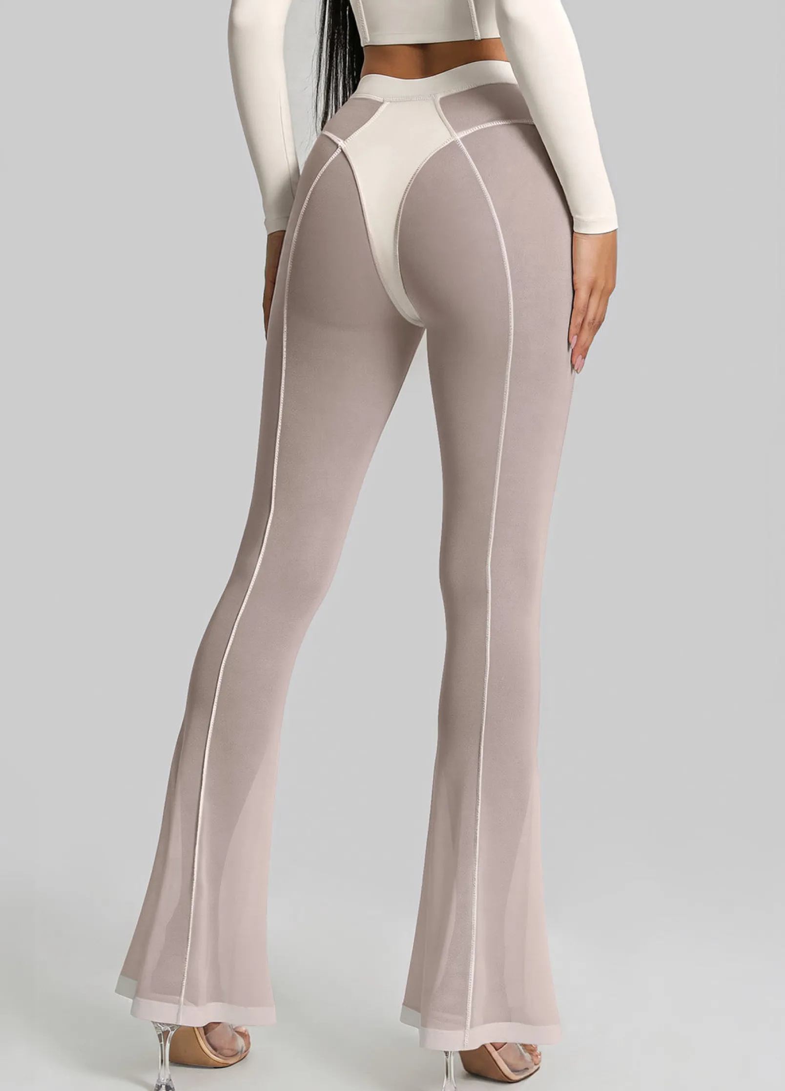 Halbtransparente Contour-Flared-Leggings