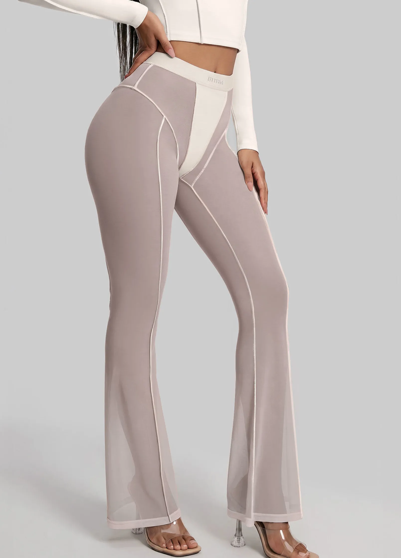 Halbtransparente Contour-Flared-Leggings