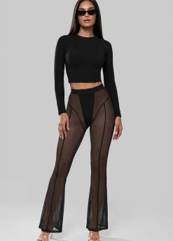 Halbtransparente Contour-Flared-Leggings