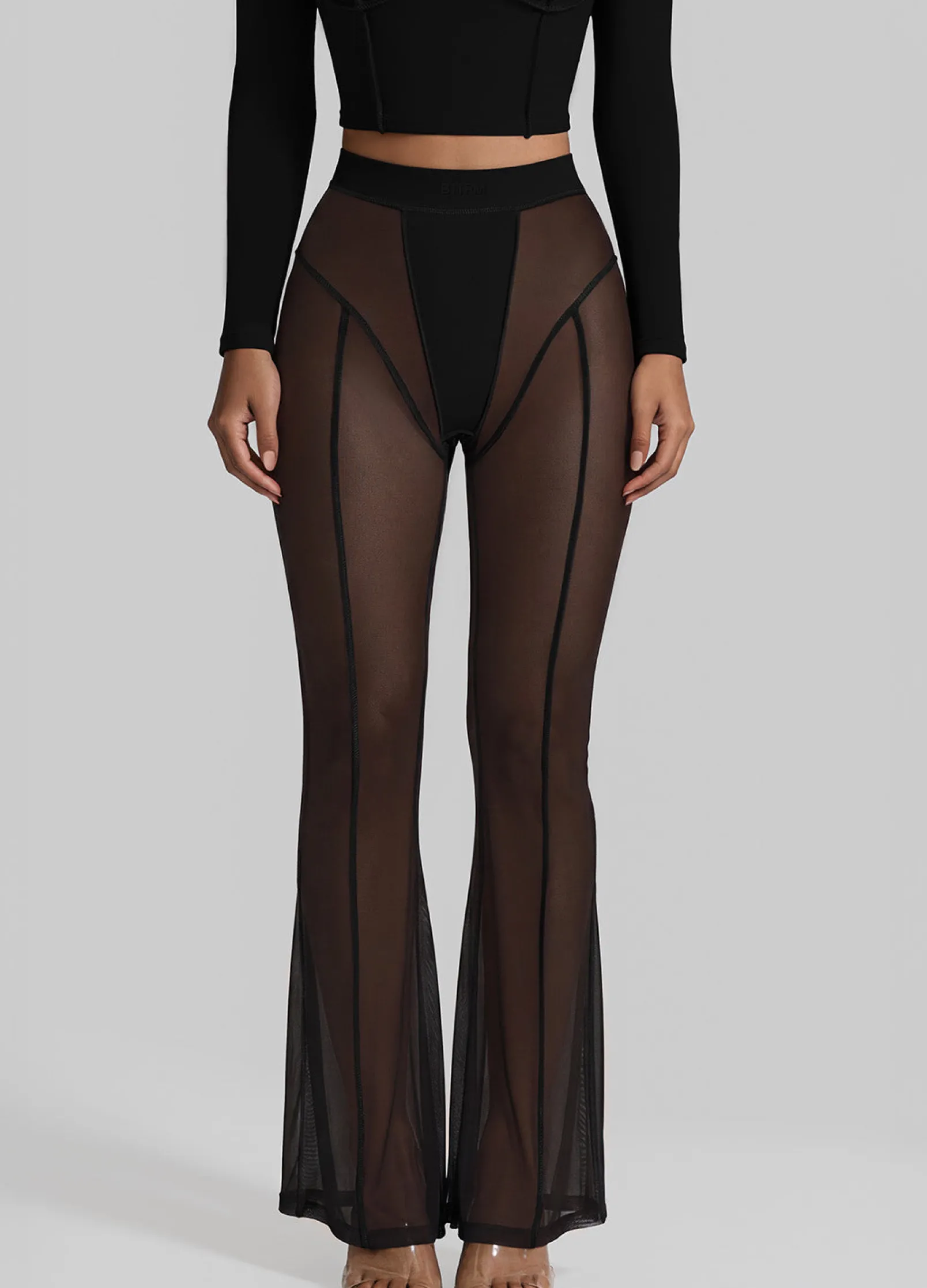 Halbtransparente Contour-Flared-Leggings