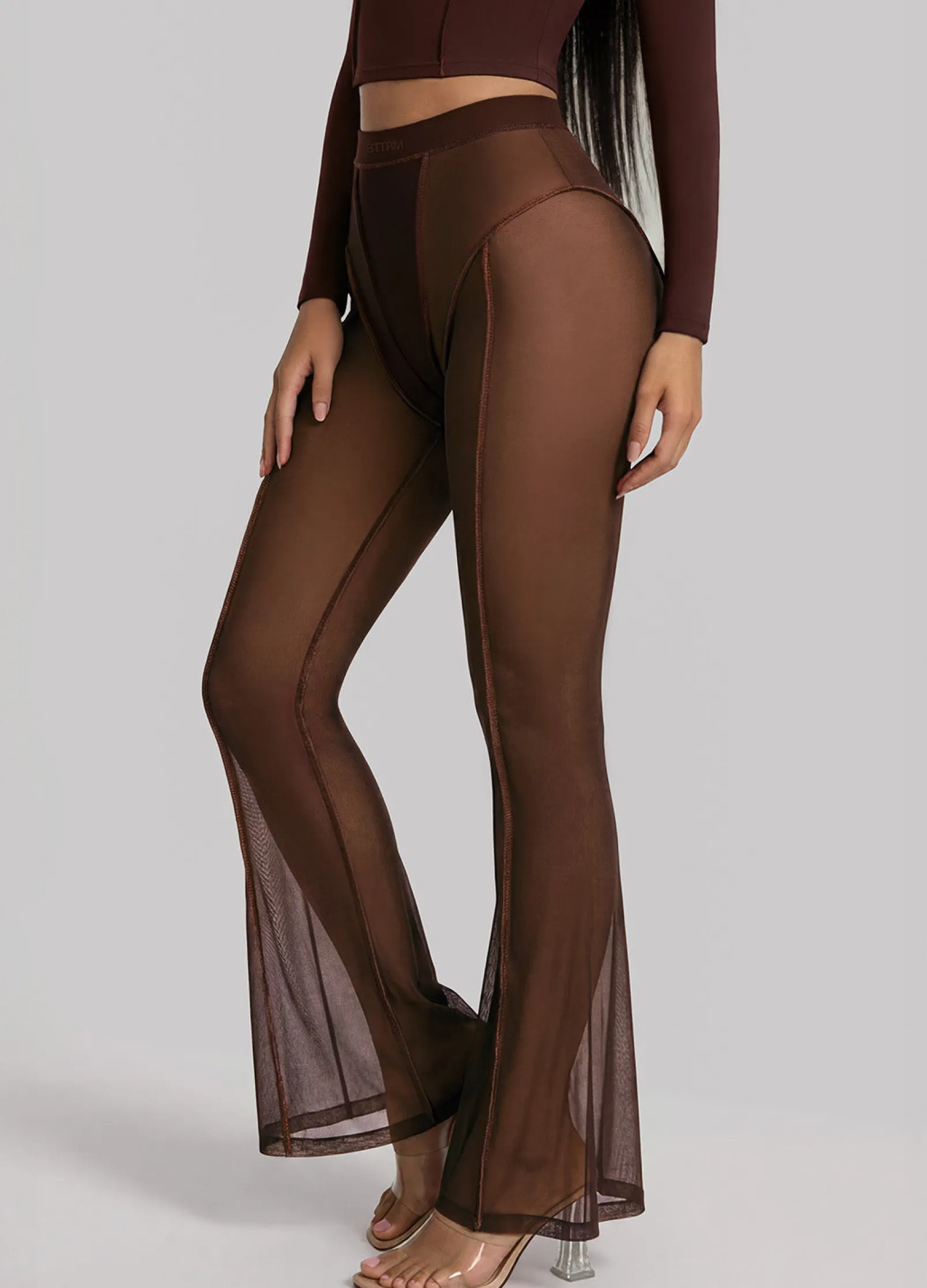 Halbtransparente Contour-Flared-Leggings