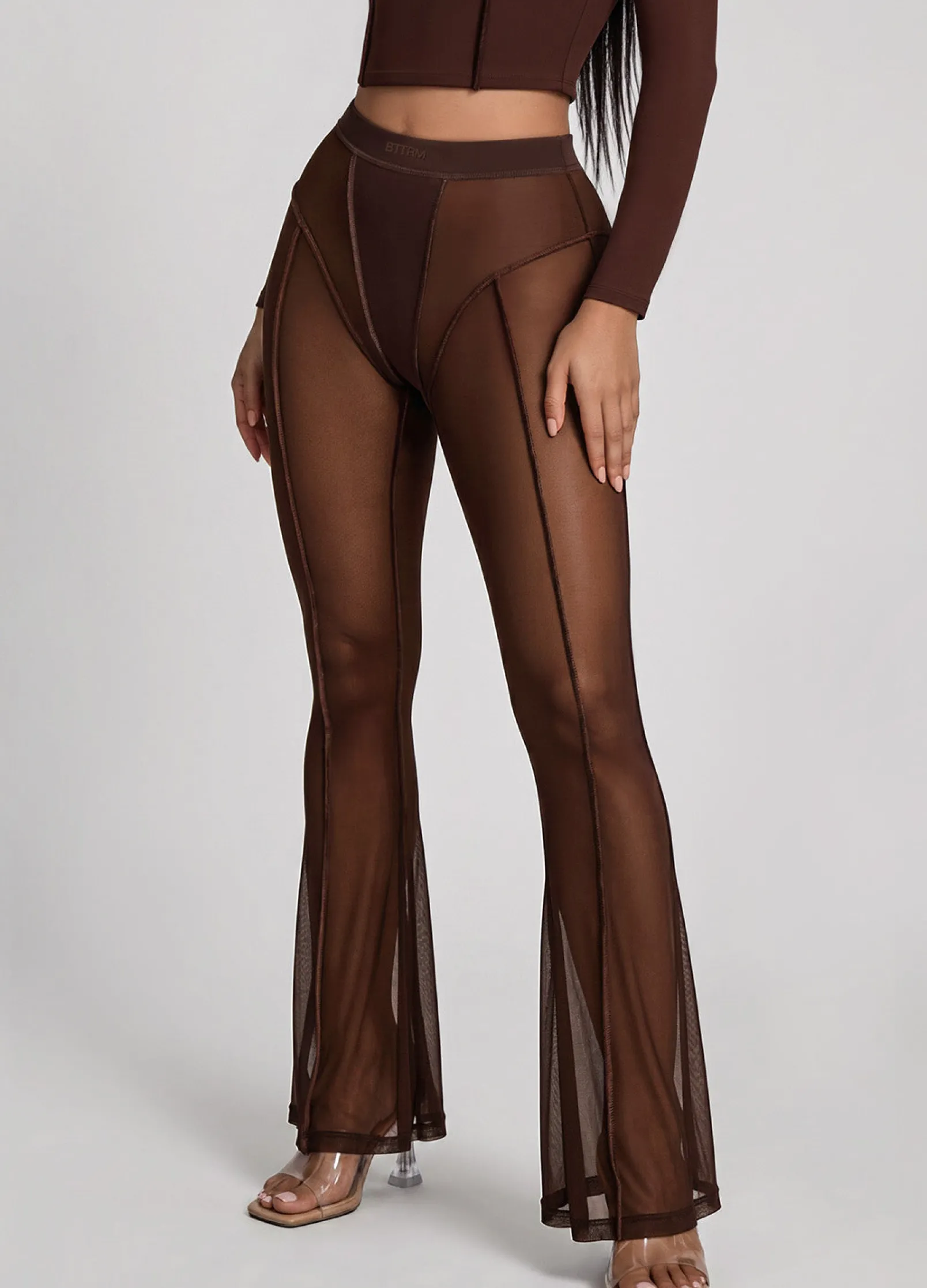 Halbtransparente Contour-Flared-Leggings
