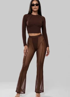 Halbtransparente Contour-Flared-Leggings