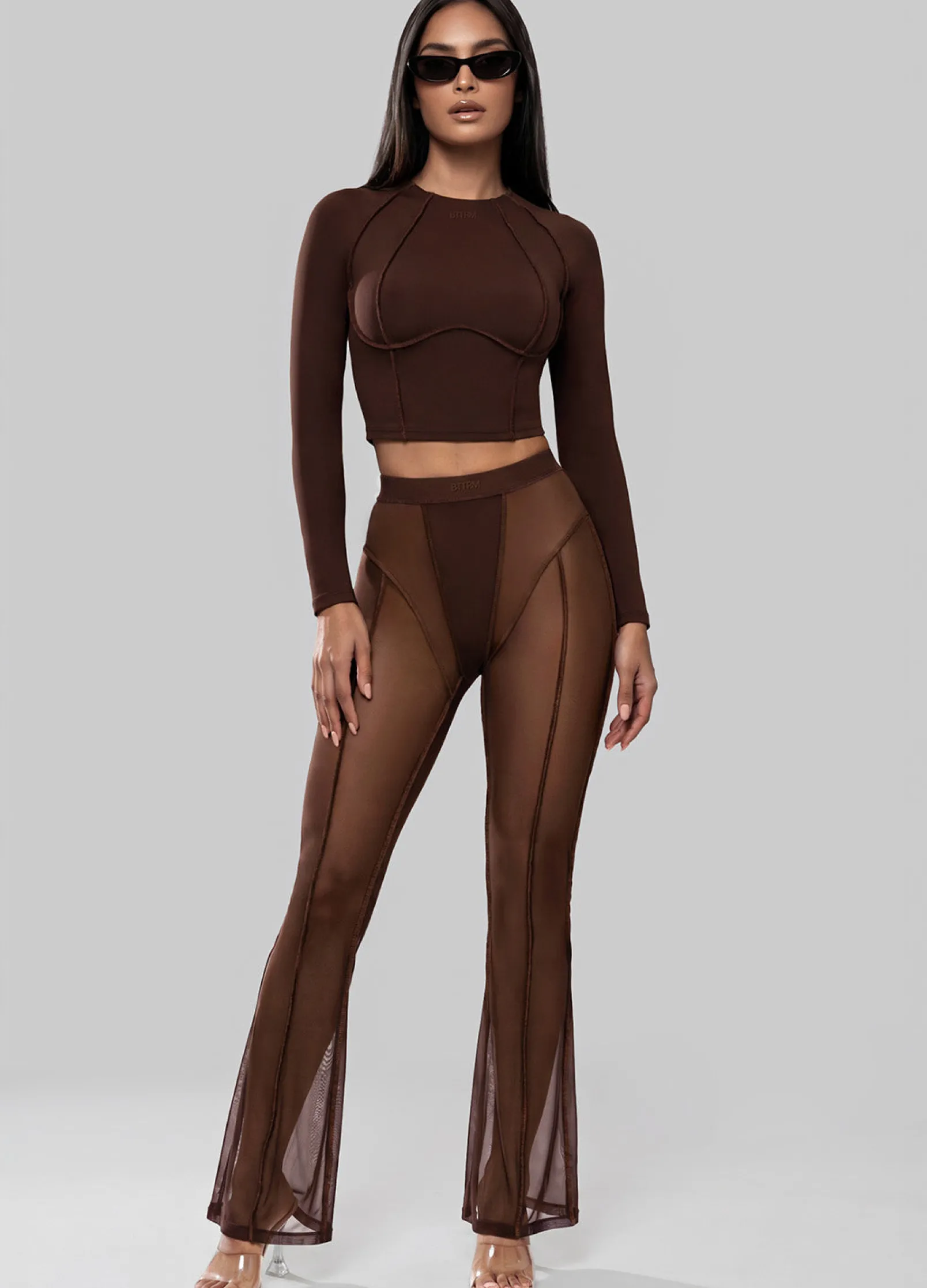 Halbtransparente Contour-Flared-Leggings