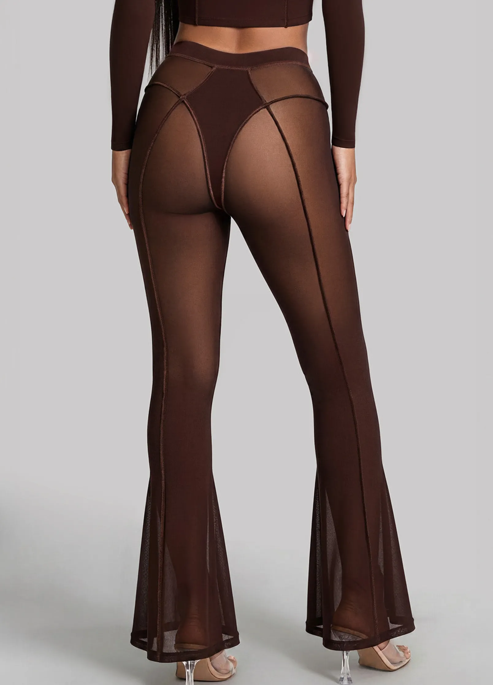 Halbtransparente Contour-Flared-Leggings