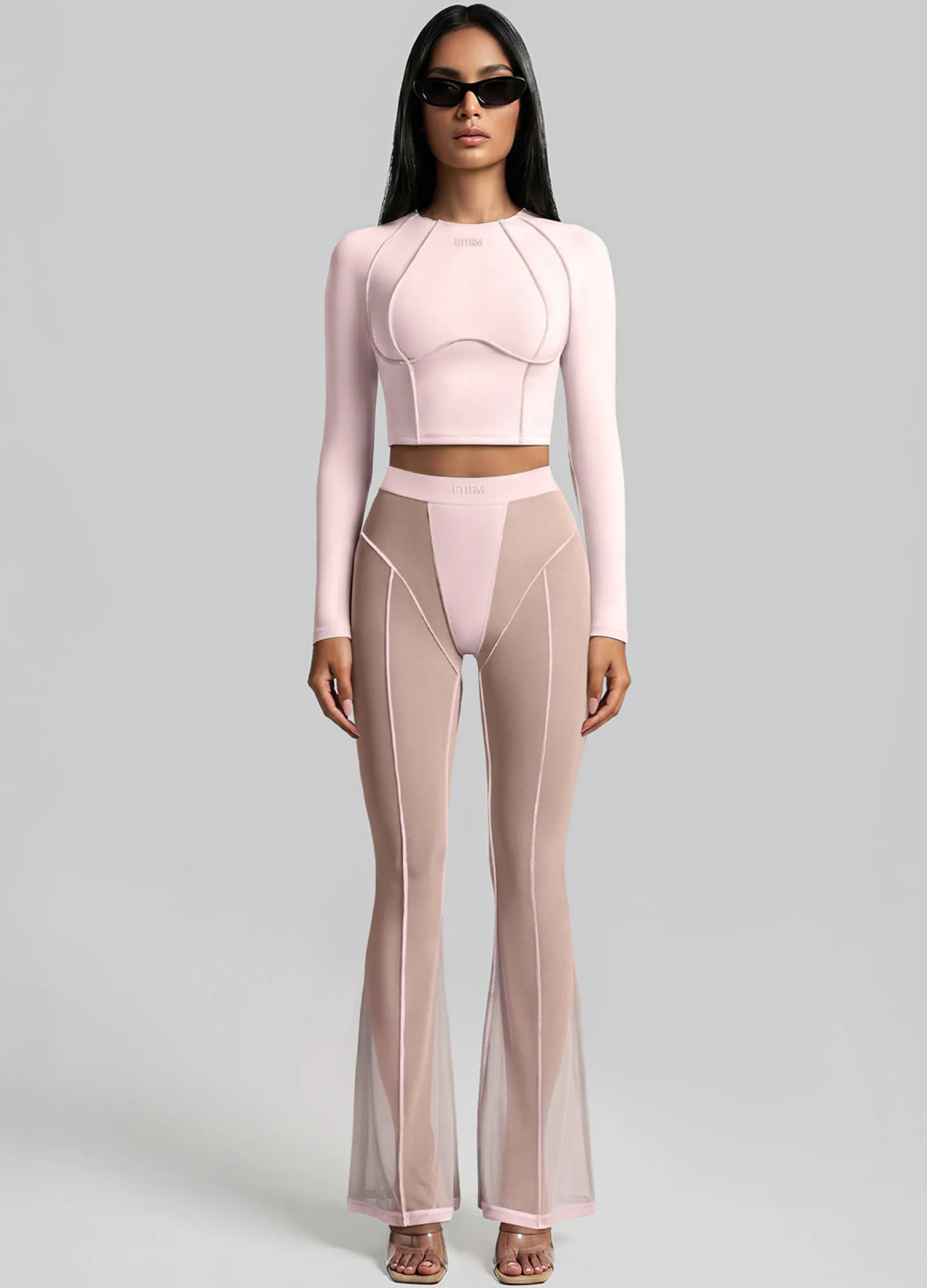 Halbtransparente Contour-Flared-Leggings