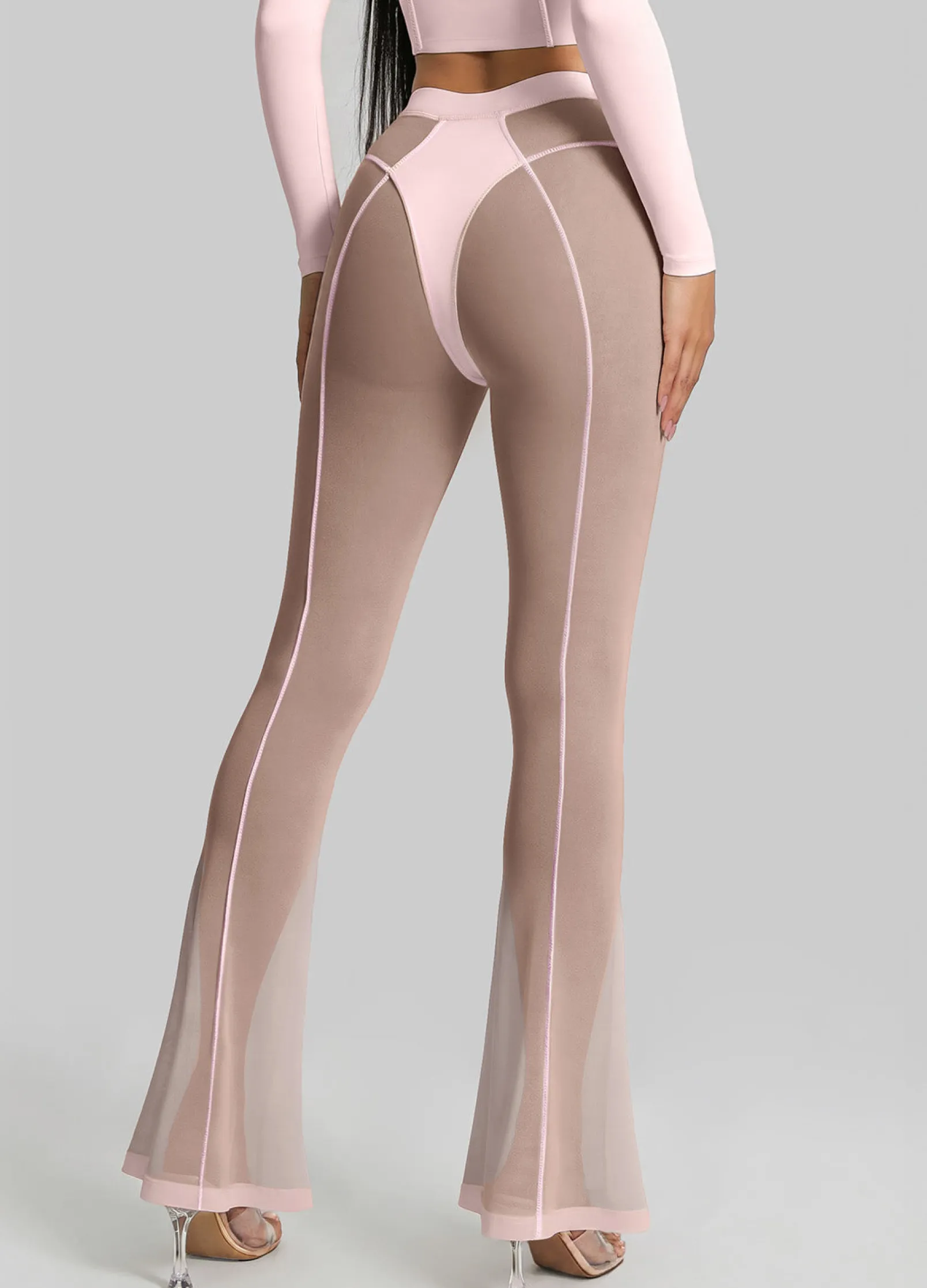 Halbtransparente Contour-Flared-Leggings