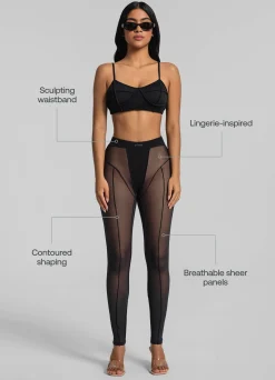 Halbtransparente High-Waist-Leggings