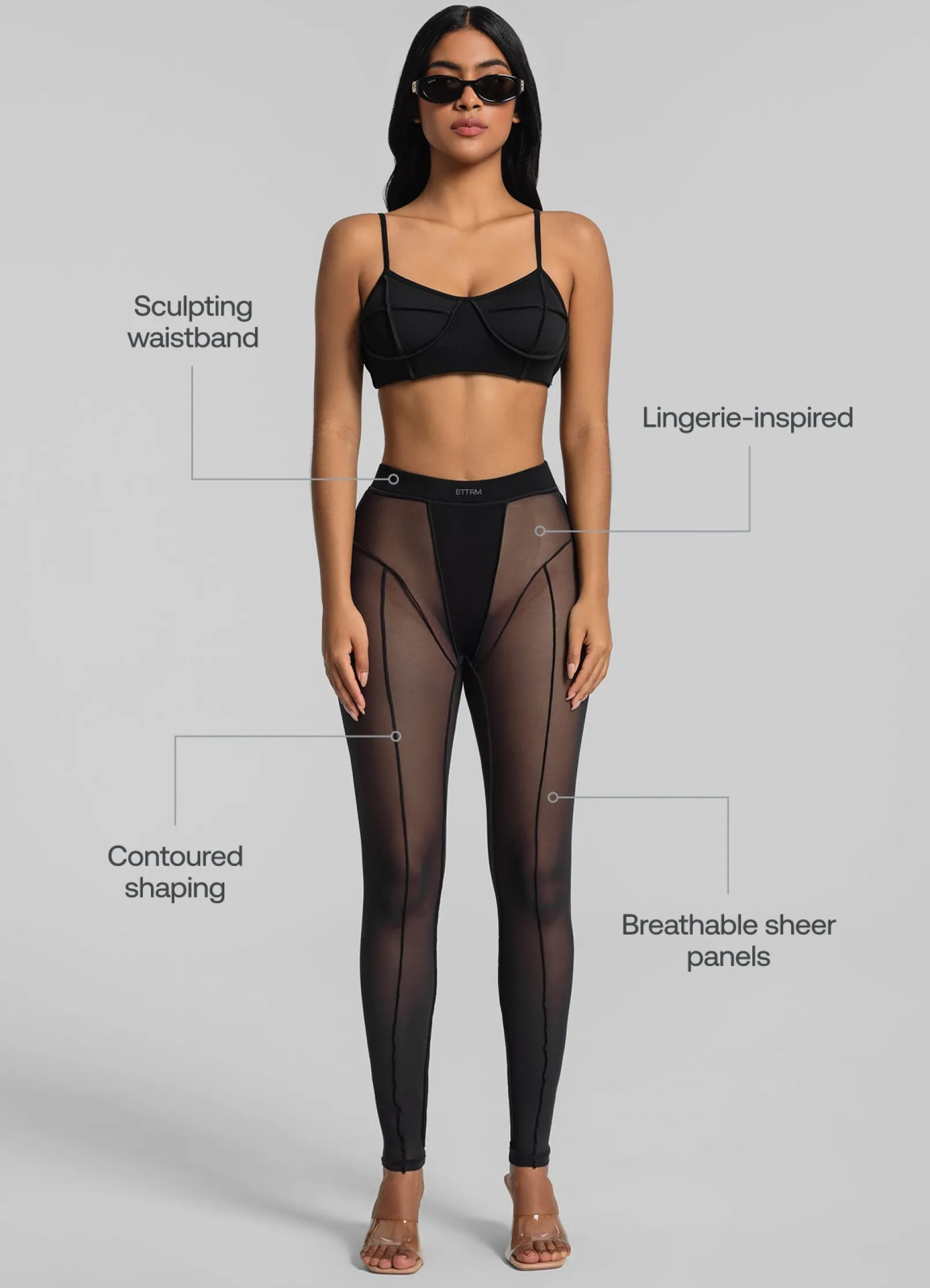 Halbtransparente High-Waist-Leggings