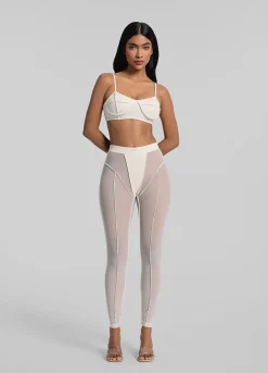 Halbtransparente High-Waist-Leggings
