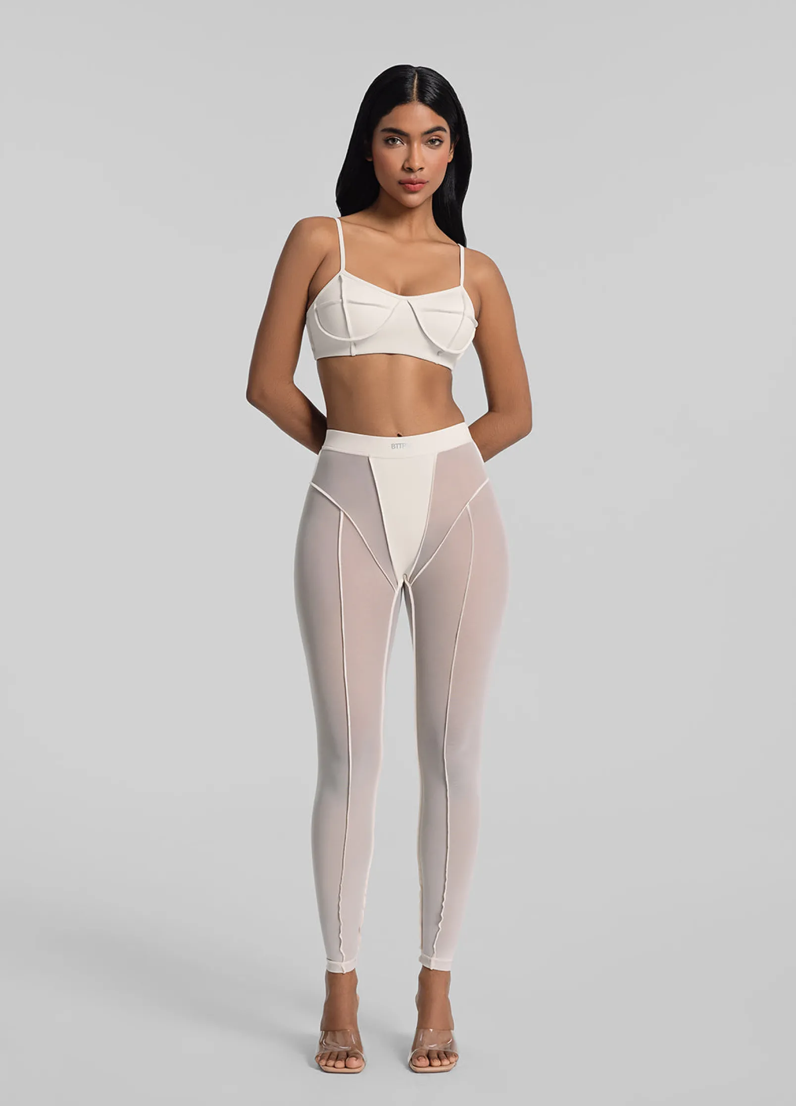 Halbtransparente High-Waist-Leggings
