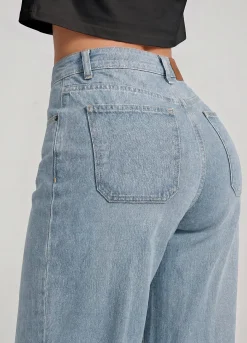 High Waist Weide Leg Jeans