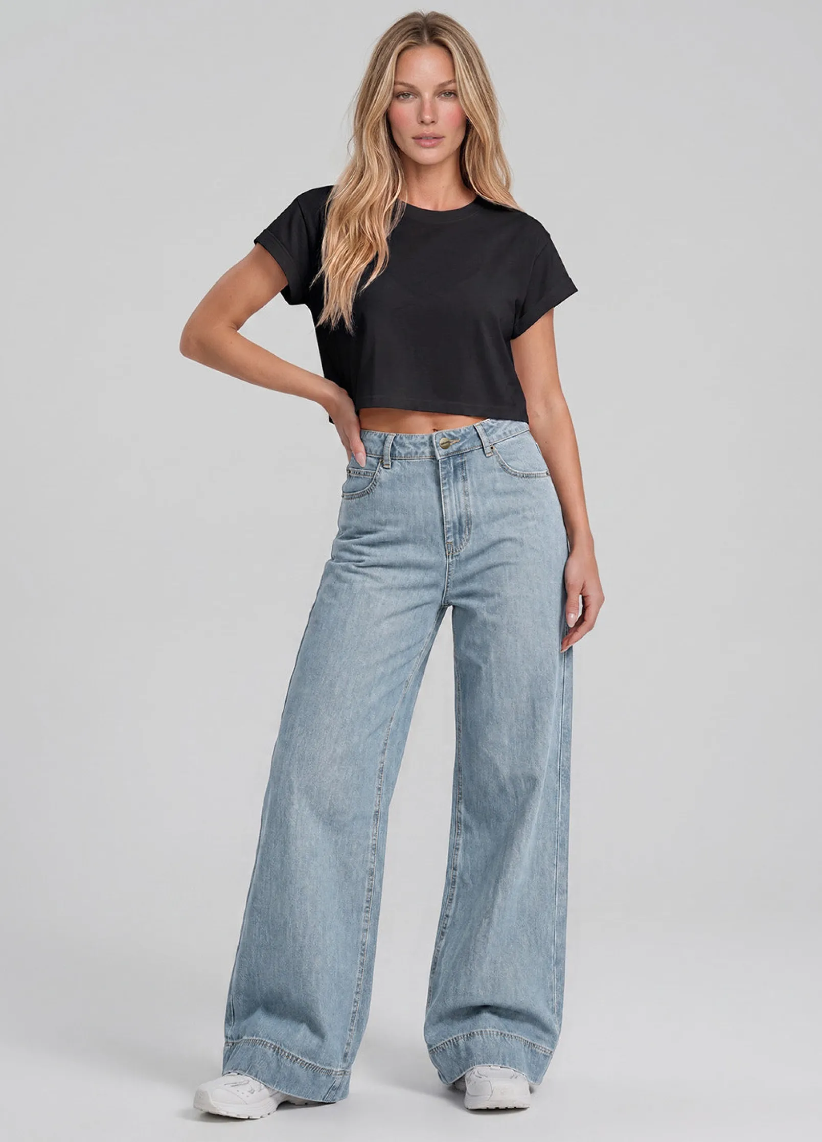 High Waist Weide Leg Jeans