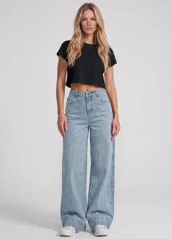 High Waist Weide Leg Jeans
