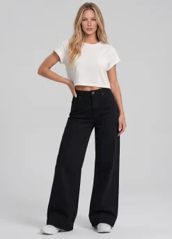 High Waist Weide Leg Jeans