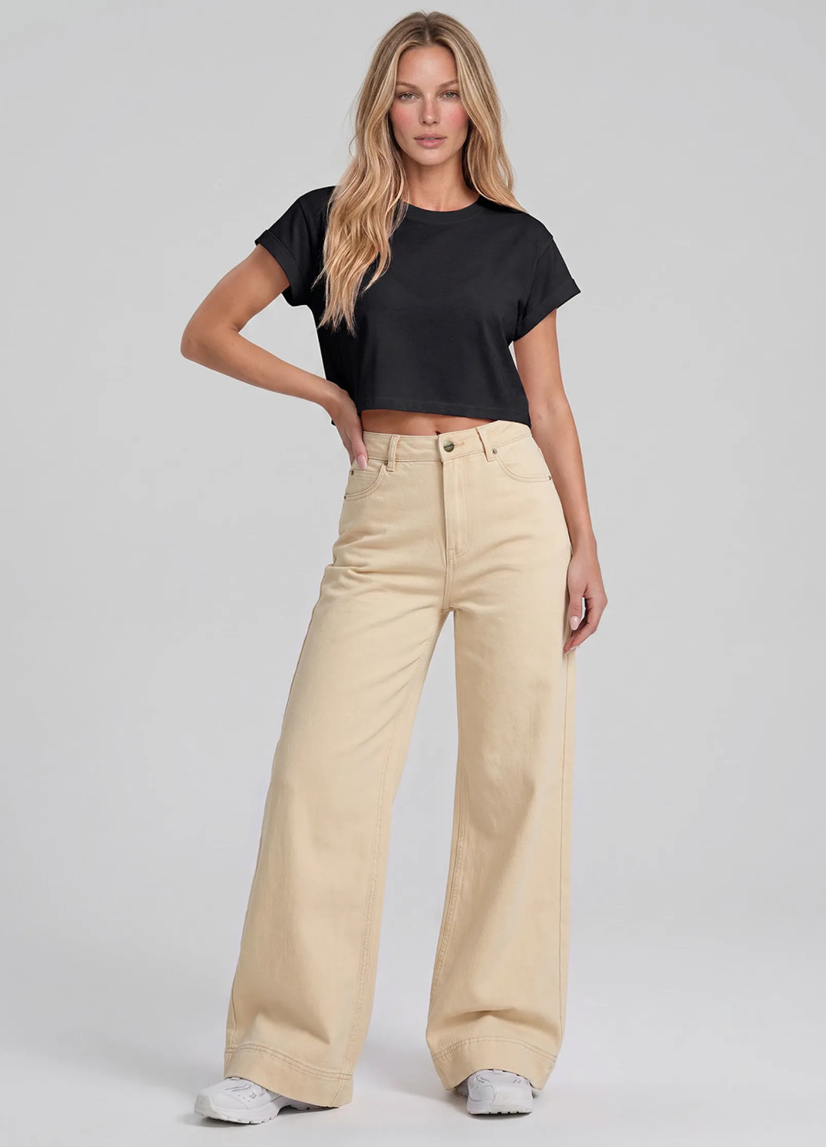 High Waist Weide Leg Jeans