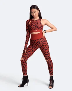 Hochgeschnittene Leggings mit Knieschlitzen