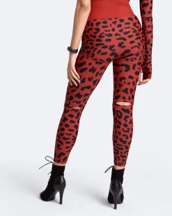 Hochgeschnittene Leggings mit Knieschlitzen