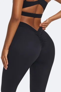 Hochtaillierte Leggings mit Rüschen