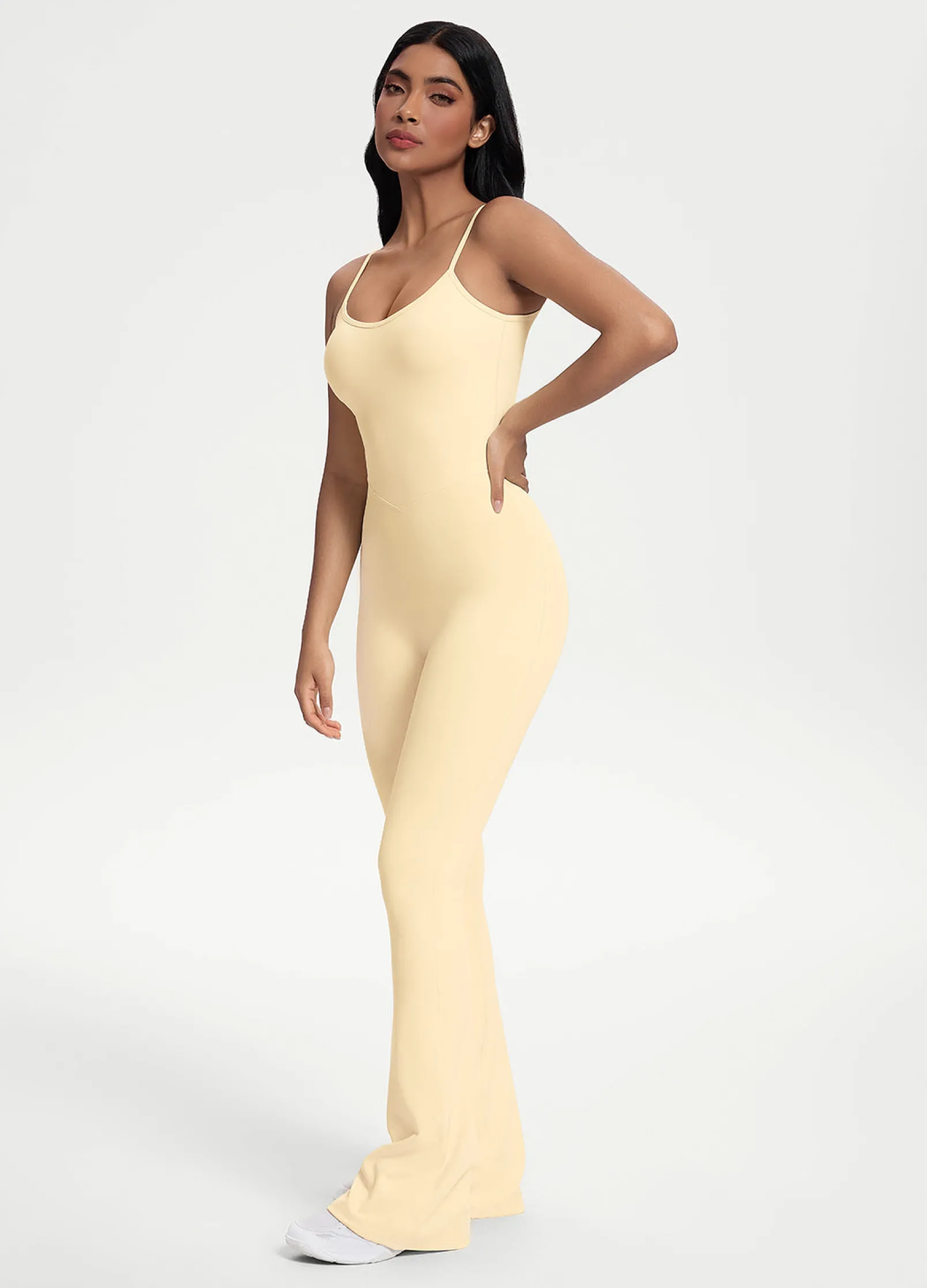 Jumpsuit mit Schlag und Scrunch-Detail