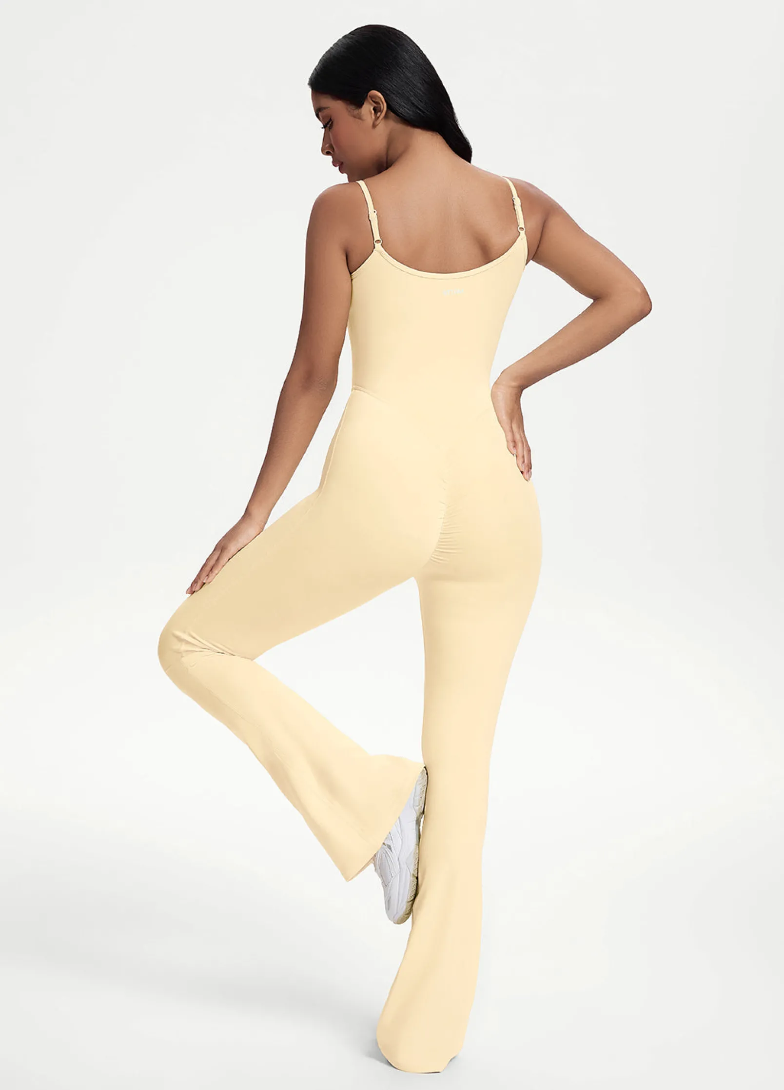 Jumpsuit mit Schlag und Scrunch-Detail