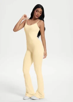 Jumpsuit mit Schlag und Scrunch-Detail