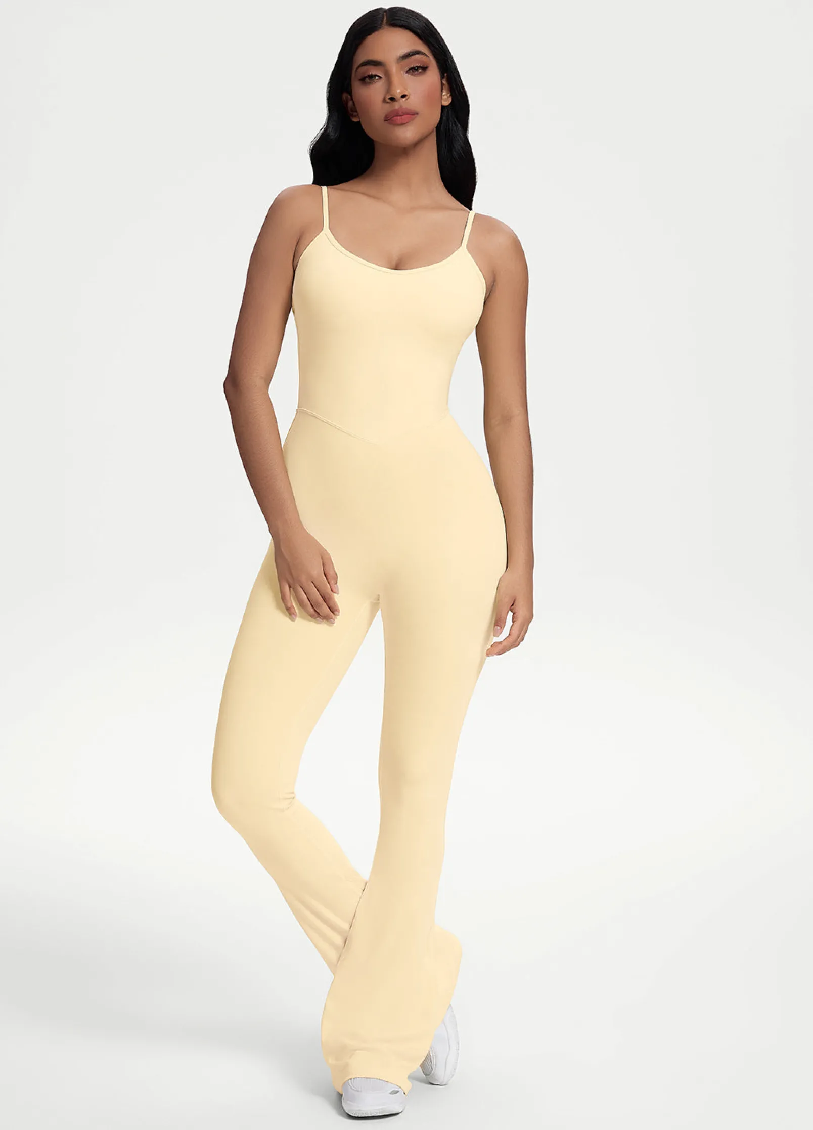 Jumpsuit mit Schlag und Scrunch-Detail