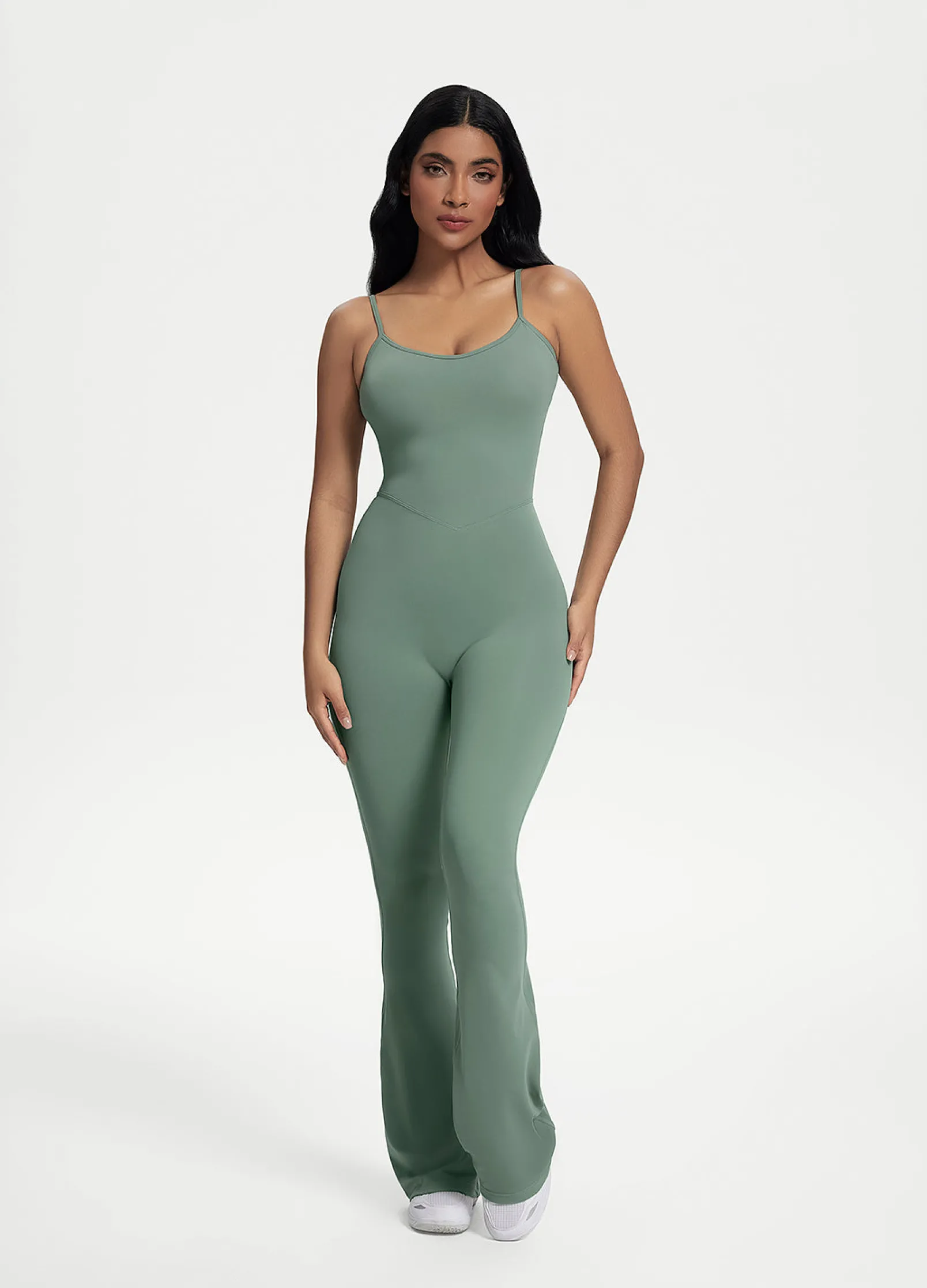 Jumpsuit mit Schlag und Scrunch-Detail