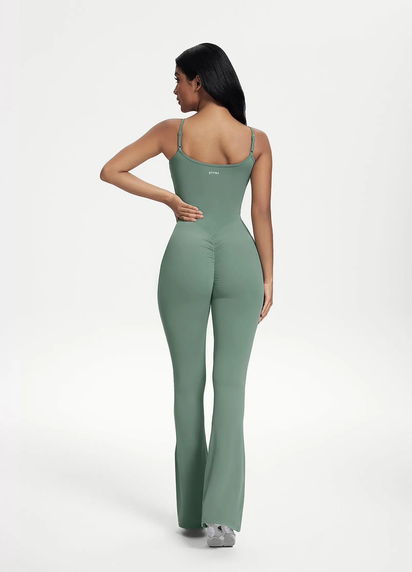Jumpsuit mit Schlag und Scrunch-Detail