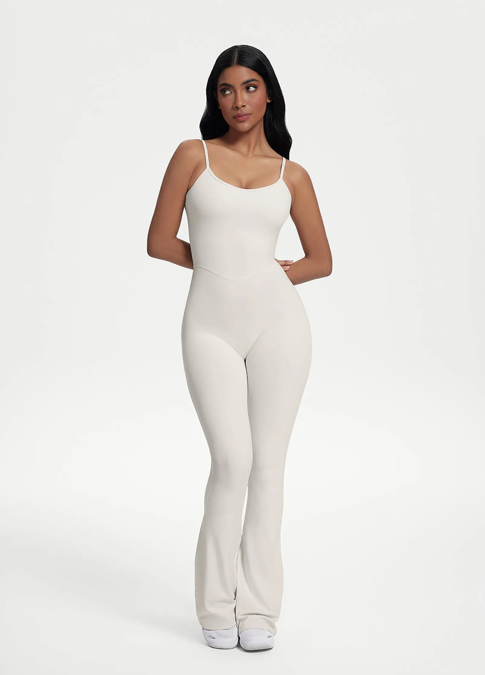 Jumpsuit mit Schlag und Scrunch-Detail