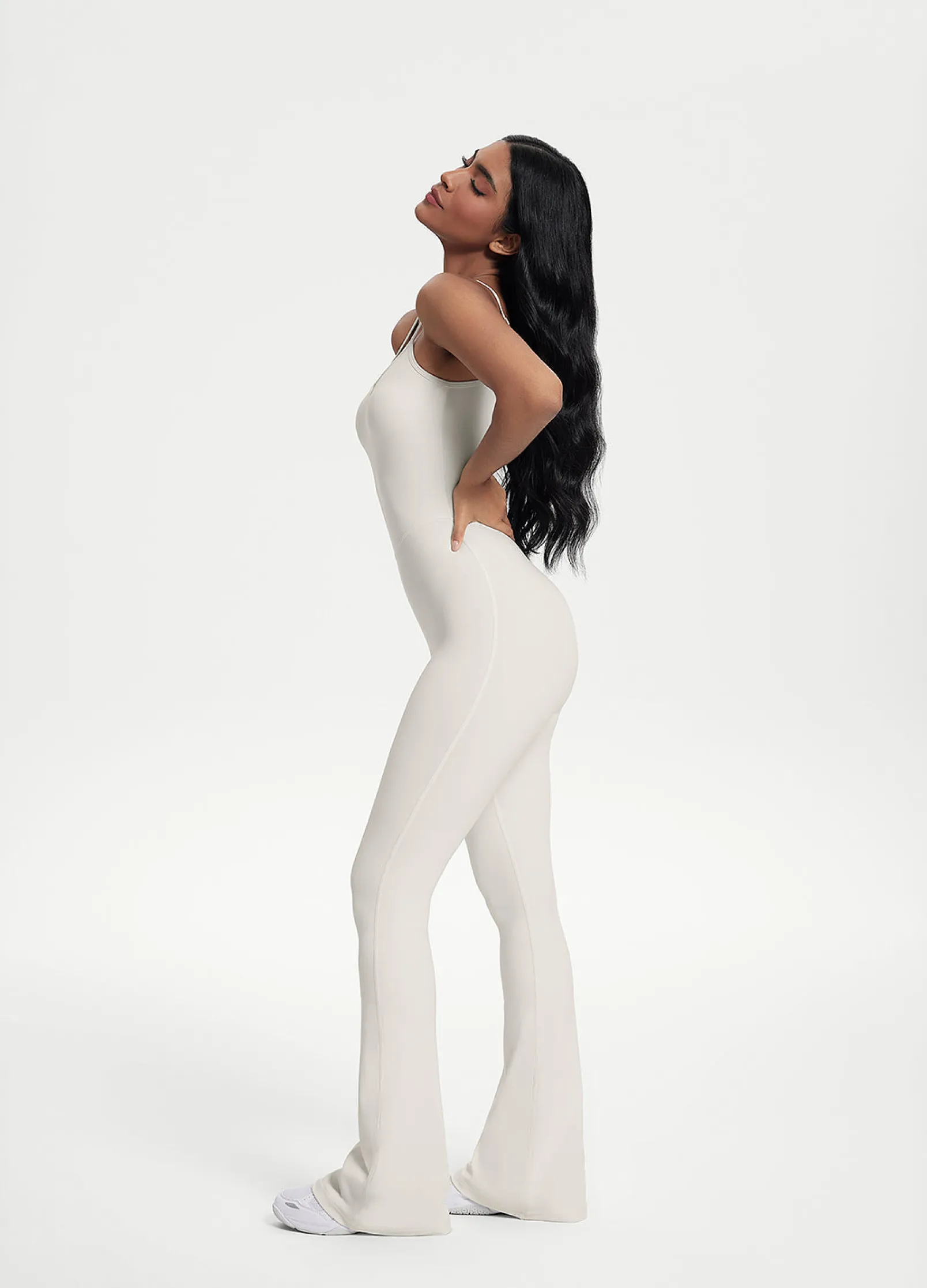 Jumpsuit mit Schlag und Scrunch-Detail