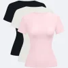 Kurzarmshirt mit Rundhalsausschnitt – 3er-Pack