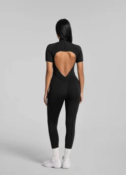 Kurzärmliger Catsuit in voller Länge