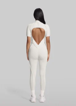 Kurzärmliger Catsuit in voller Länge