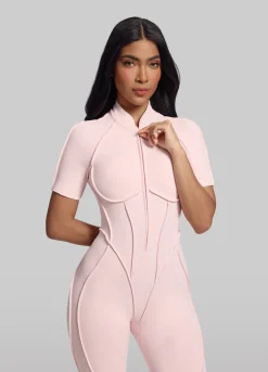 Kurzärmliger Catsuit in voller Länge