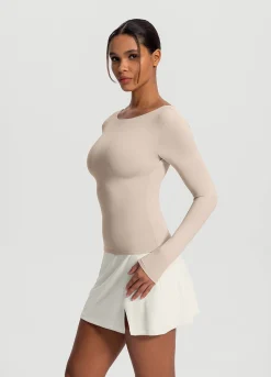 Langarmshirt mit offenem Rücken