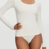 Langarmshirt mit tiefem Rundhalsausschnitt – 3er-Pack
