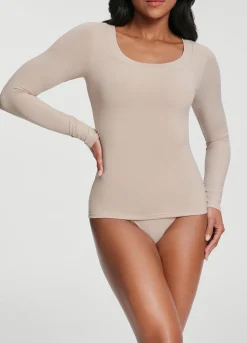 Langarmshirt mit U-Ausschnitt