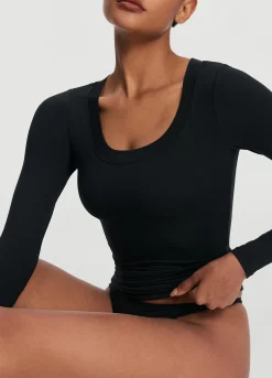 Langarmshirt mit U-Ausschnitt