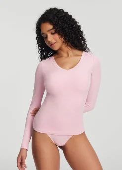 Langarmshirt mit V-Ausschnitt