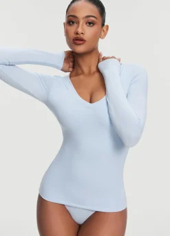 Langarmshirt mit V-Ausschnitt
