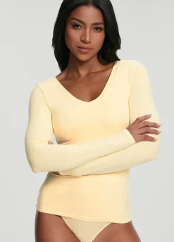 Langarmshirt mit V-Ausschnitt