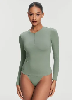 Langarmshirt mit Viertelreißverschluss