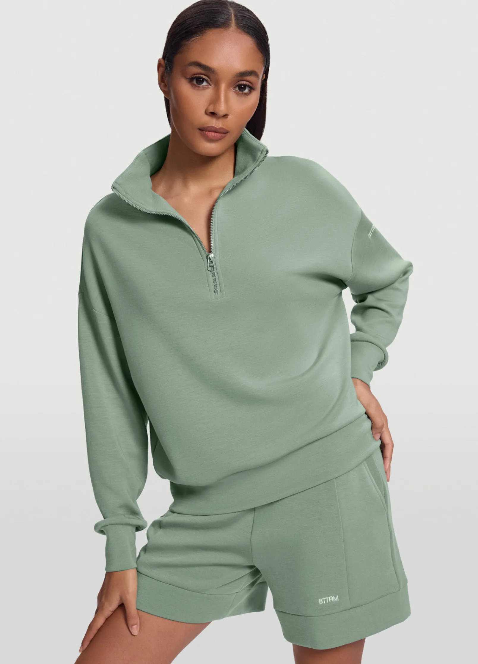 Langarm-Sweatshirt mit Half-Zip