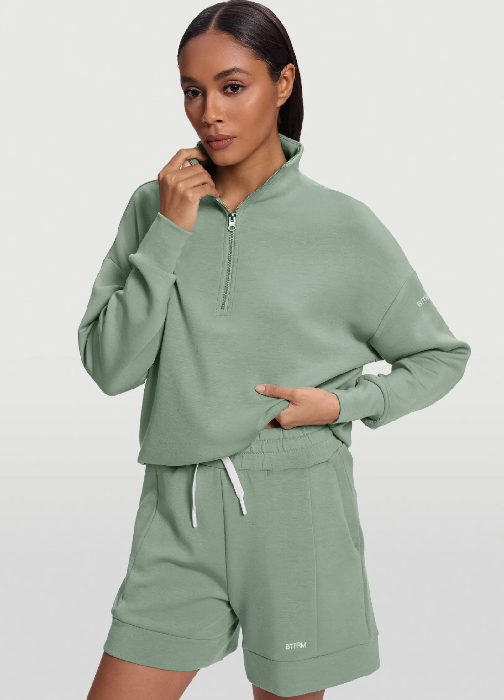 Langarm-Sweatshirt mit Half-Zip