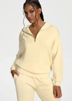 Langarm-Sweatshirt mit Half-Zip