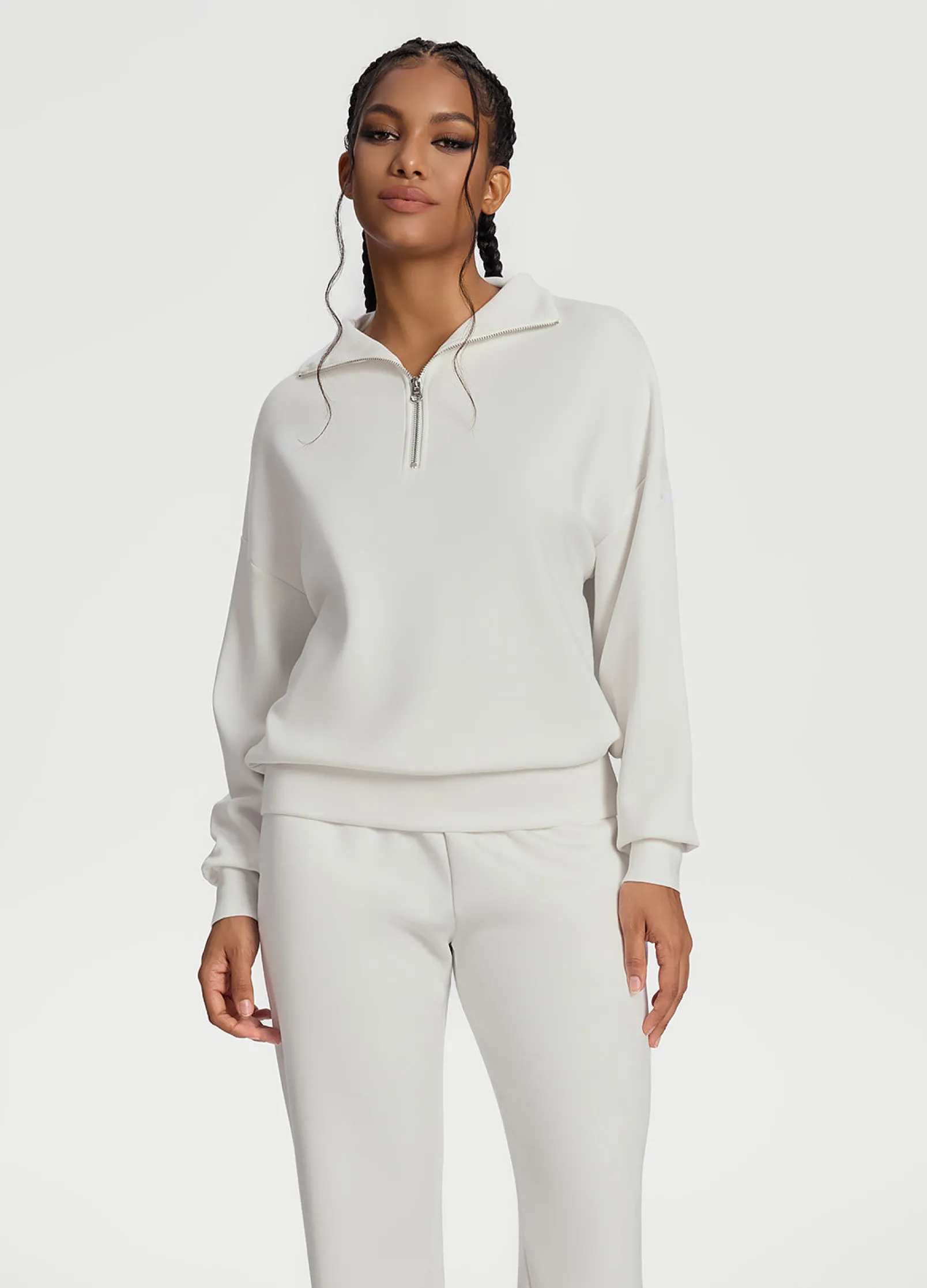 Langarm-Sweatshirt mit Half-Zip