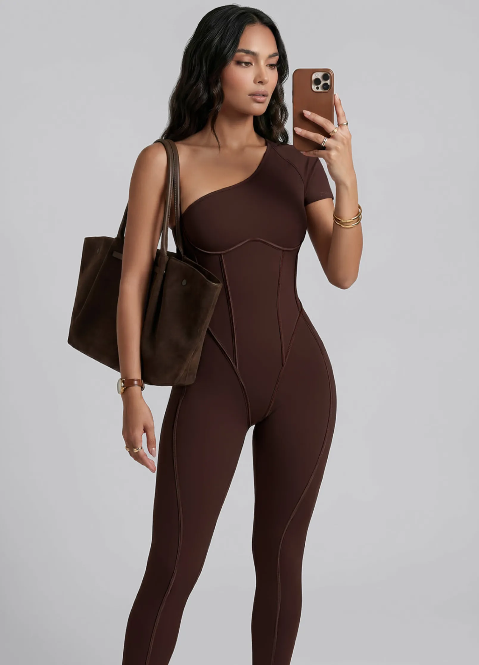 Langer One-Shoulder-Catsuit