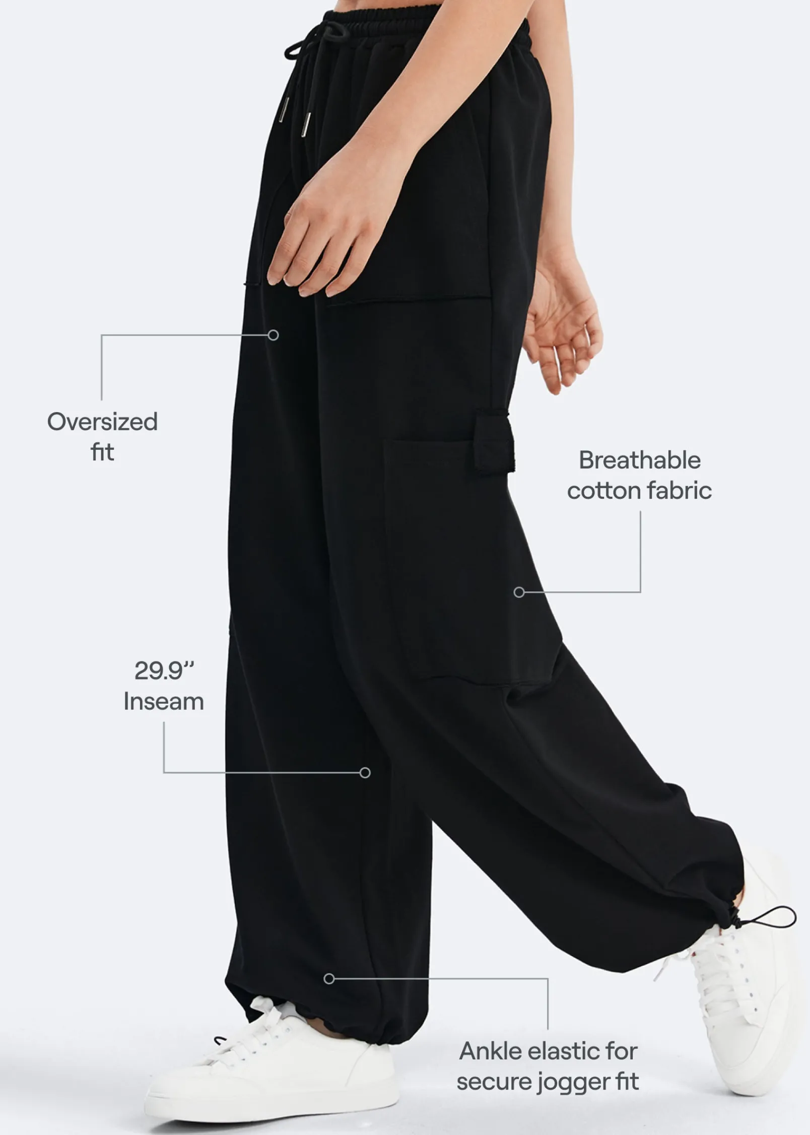 Lässige Sweathose mit Kordelzug an der Taille