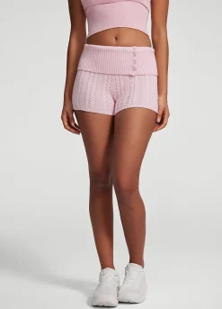 Micro-Shorts aus Zopfstrick